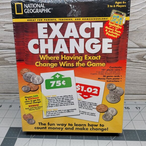 National Geographic Exact Change Money Game‎ Homeschool Education Math Learning - Picture 1 of 2